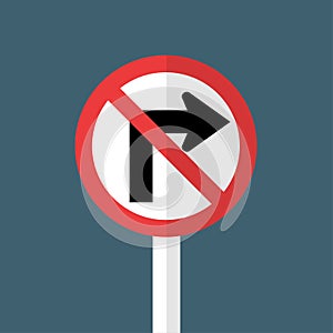Do not turn right traffic sign