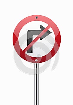 Do not turn right traffic sign