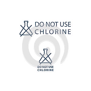 Do Not Use Chlorine. Vector Linear Icon Horizontal and Vertical