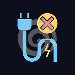Do not use when damaged cable RGB color manual label icon for dark theme