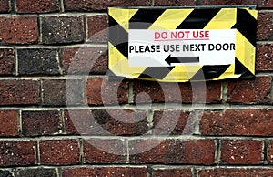 Do Not Use Door Sign