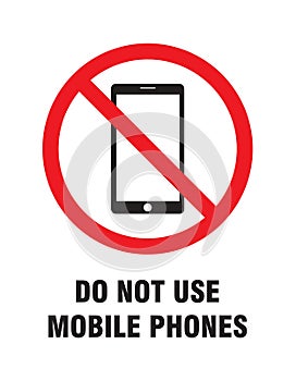 Do not use mobile phone sign