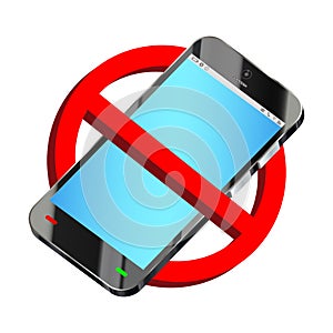 Do not use smartphone prohibition sign vector