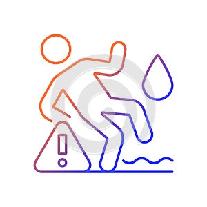 Do not use on wet surface gradient linear vector manual label icon