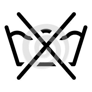 Do not wash icon, outline style