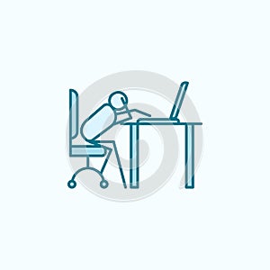 do not work at work outline icon