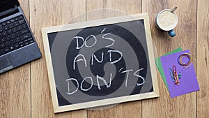 Do's and don'ts written photo