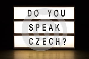 Do you speak Czech light box sign board