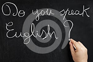 Do you speak English Hand Writing Blackboard