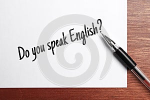 Do you speak English Language Concept