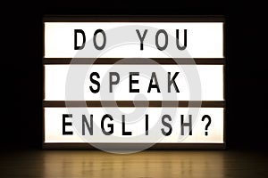 Do you speak English light box sign board