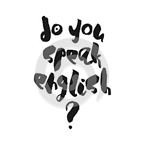 Do you speak English - poster