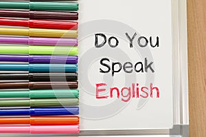 Do you speak english text concept