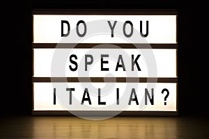 Do you speak Italian light box sign board