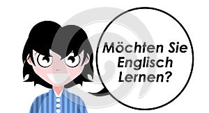 Do you want to learn english, question,german, study languages, isolated.