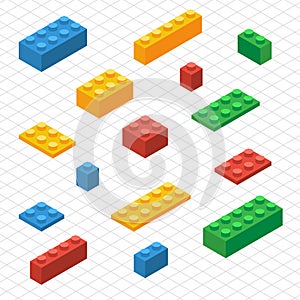 Do your self set of lego blocks in isometric view