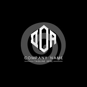 DOA letter logo design with polygon shape. DOA polygon and cube shape logo design. DOA hexagon vector logo template white and