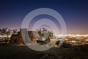 Dobbins Lookout with panoramic view of night Phoenix skyline
