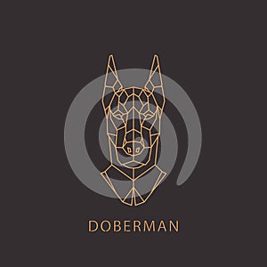 Doberman dog in geometric modern style.