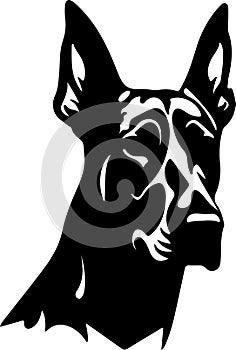 Doberman Pinscher Black Silhouette Generative Ai