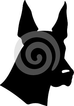 Doberman Pinscher Black Silhouette Generative Ai