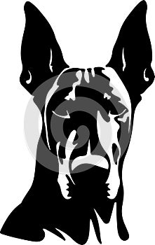 Doberman Pinscher Black Silhouette Generative Ai