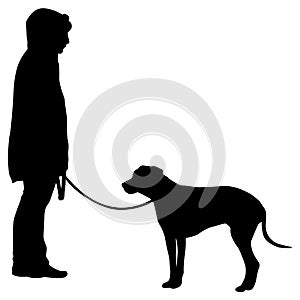 Doberman pinscher dog black silhouette on white background