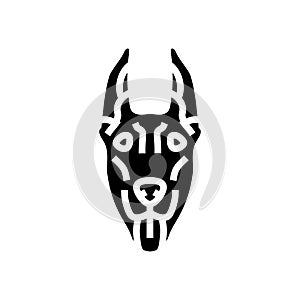 doberman pinscher dog puppy pet glyph icon vector illustration