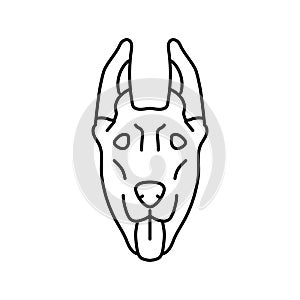 doberman pinscher dog puppy pet line icon vector illustration