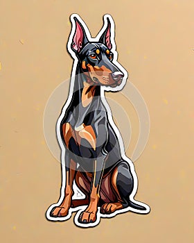 doberman pinscher dog sticker decal bold protective