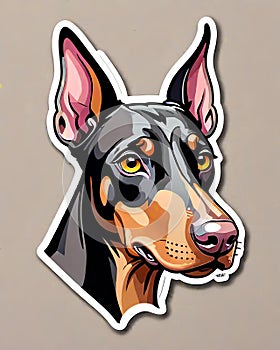 doberman pinscher dog sticker decal home security