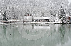 Dobiacco lake in Italy, Europe