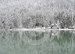 Dobiacco lake in Italy, Europe