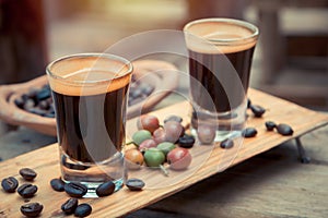 Doble shot Espresso Coffee photo