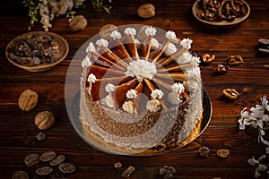 Dobos cake with nuts