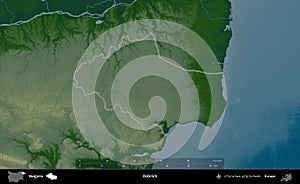 Dobrich outlined, Bulgaria. Physical