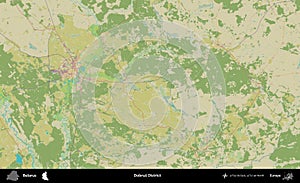 Dobrus District, Belarus. Topographic Humanitarian