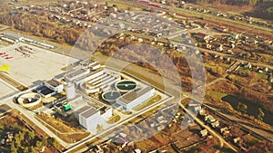 Dobrush, Gomel Region, Belarus. Aerial View Of Modern Paper Factory. Bird`s-eye View