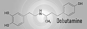 Dobutamine sympathomimetic drug molecule. Skeletal formula. Chemical structure