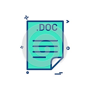 DOC application download file files format icon vector design