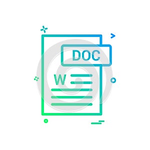 Doc document fileformat icon vector design