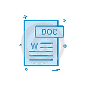 Doc document fileformat icon vector design