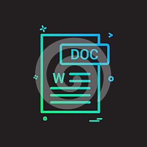 Doc document fileformat icon vector design