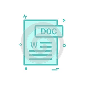Doc document fileformat icon vector design