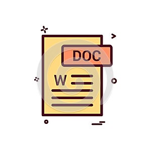 Doc document fileformat icon vector design