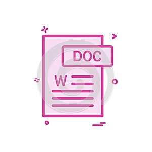 Doc document fileformat icon vector design