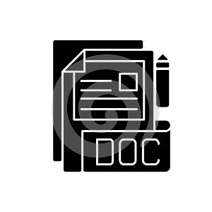 DOC file black glyph icon