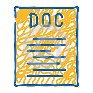 doc file format document icon doodle illustration