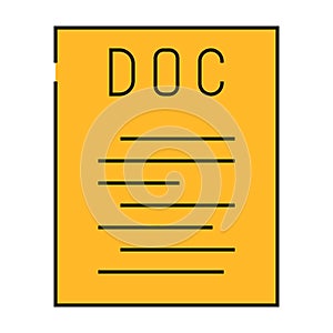 doc file format document icon color illustration