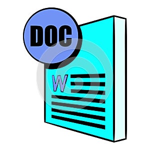 DOC file icon cartoon